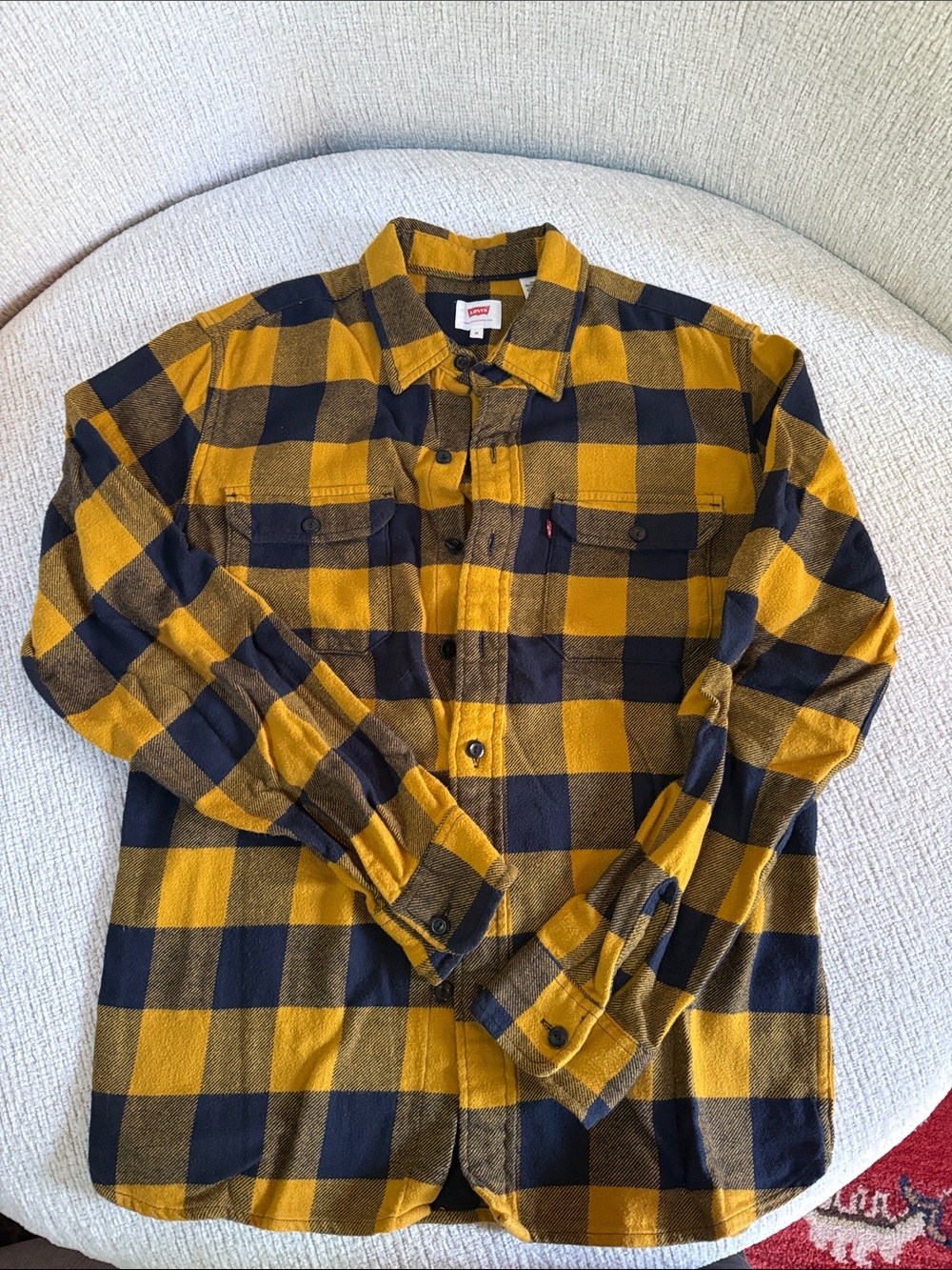Levi's Yellow and Black Buffalo Plaid Button-Front Shirt
